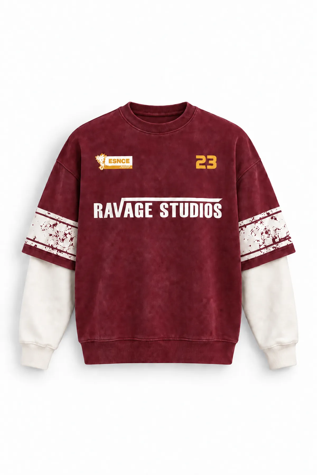 Twenty Three - Bordo - Oversize Fit - Erkek Sweatshirt