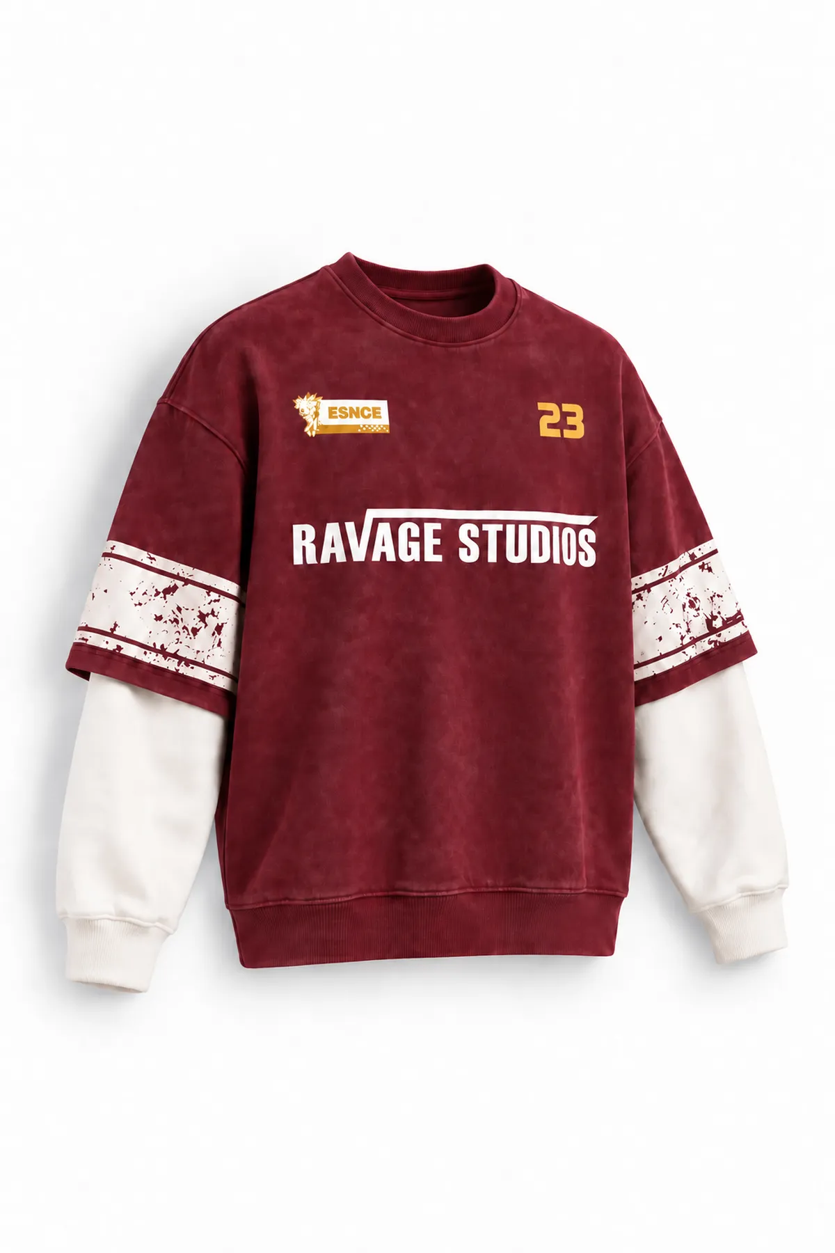 Twenty Three - Bordo - Oversize Fit - Erkek Sweatshirt