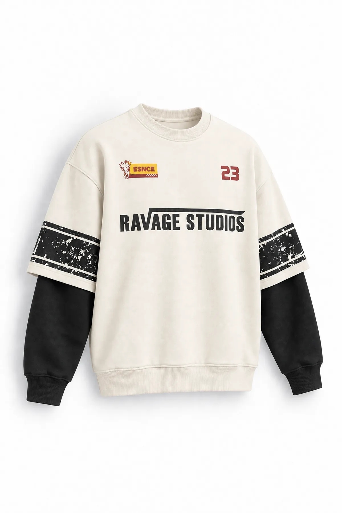 Twenty Three - Ekru - Oversize Fit - Erkek Sweatshirt