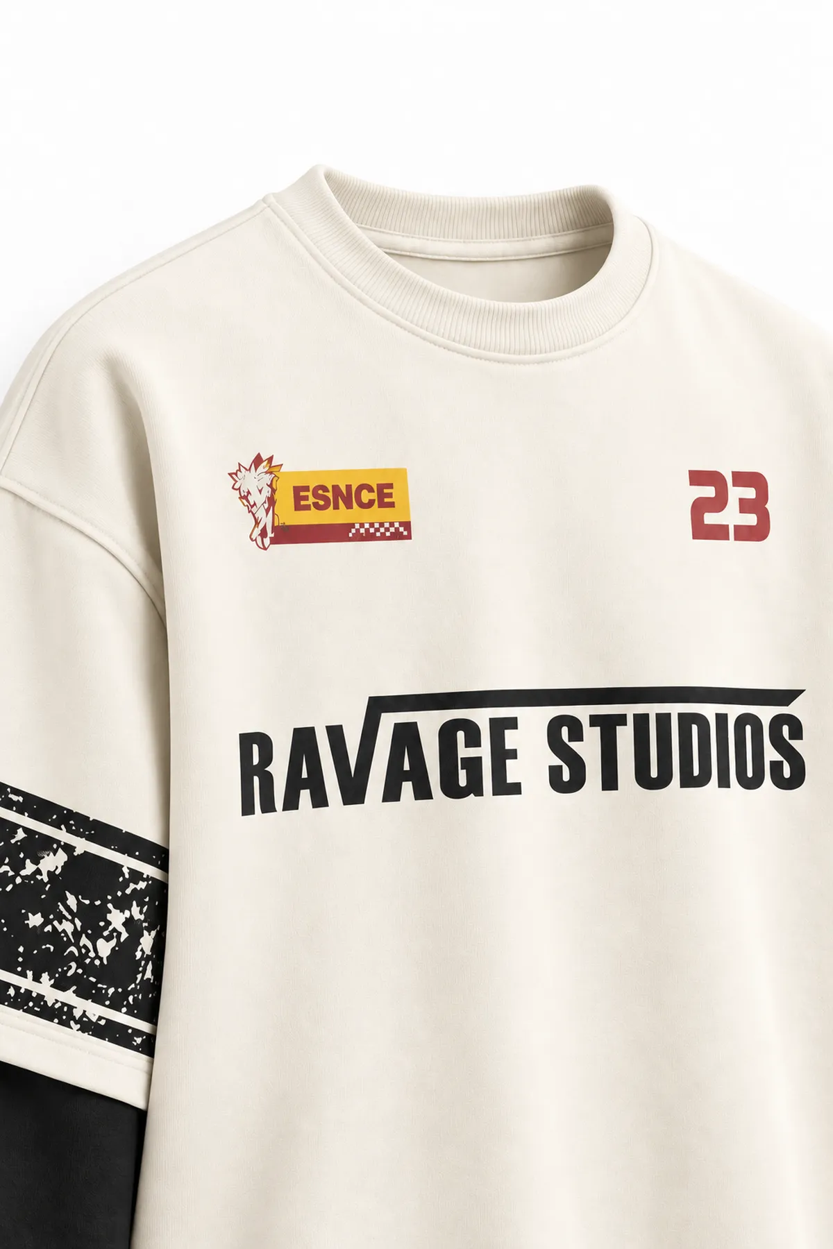 Twenty Three - Ekru - Oversize Fit - Erkek Sweatshirt