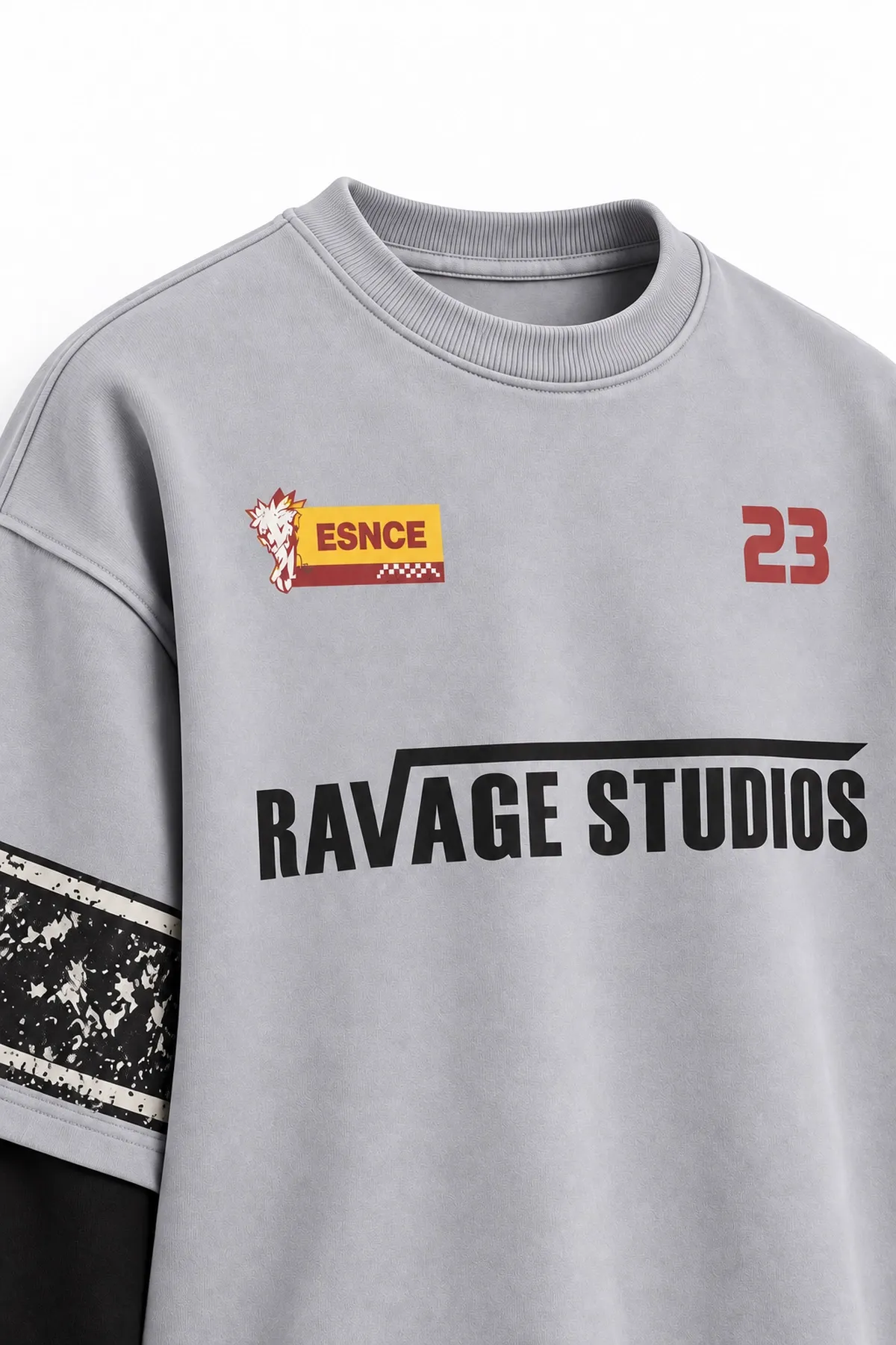 Twenty Three - Gri - Oversize Fit - Erkek Sweatshirt