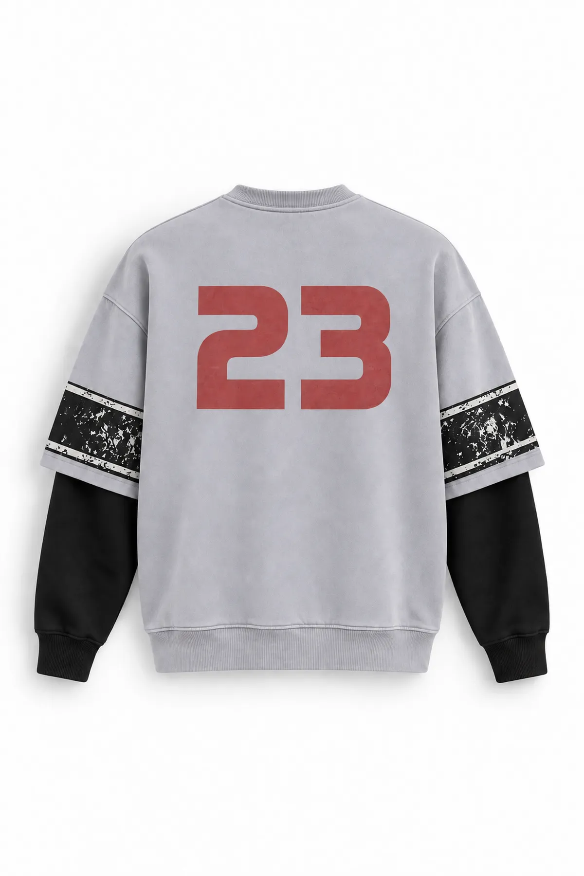 Twenty Three - Gri - Oversize Fit - Erkek Sweatshirt