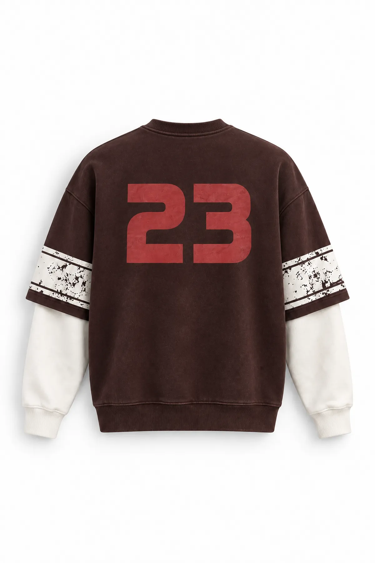 Twenty Three - Kahverengi - Oversize Fit - Erkek Sweatshirt
