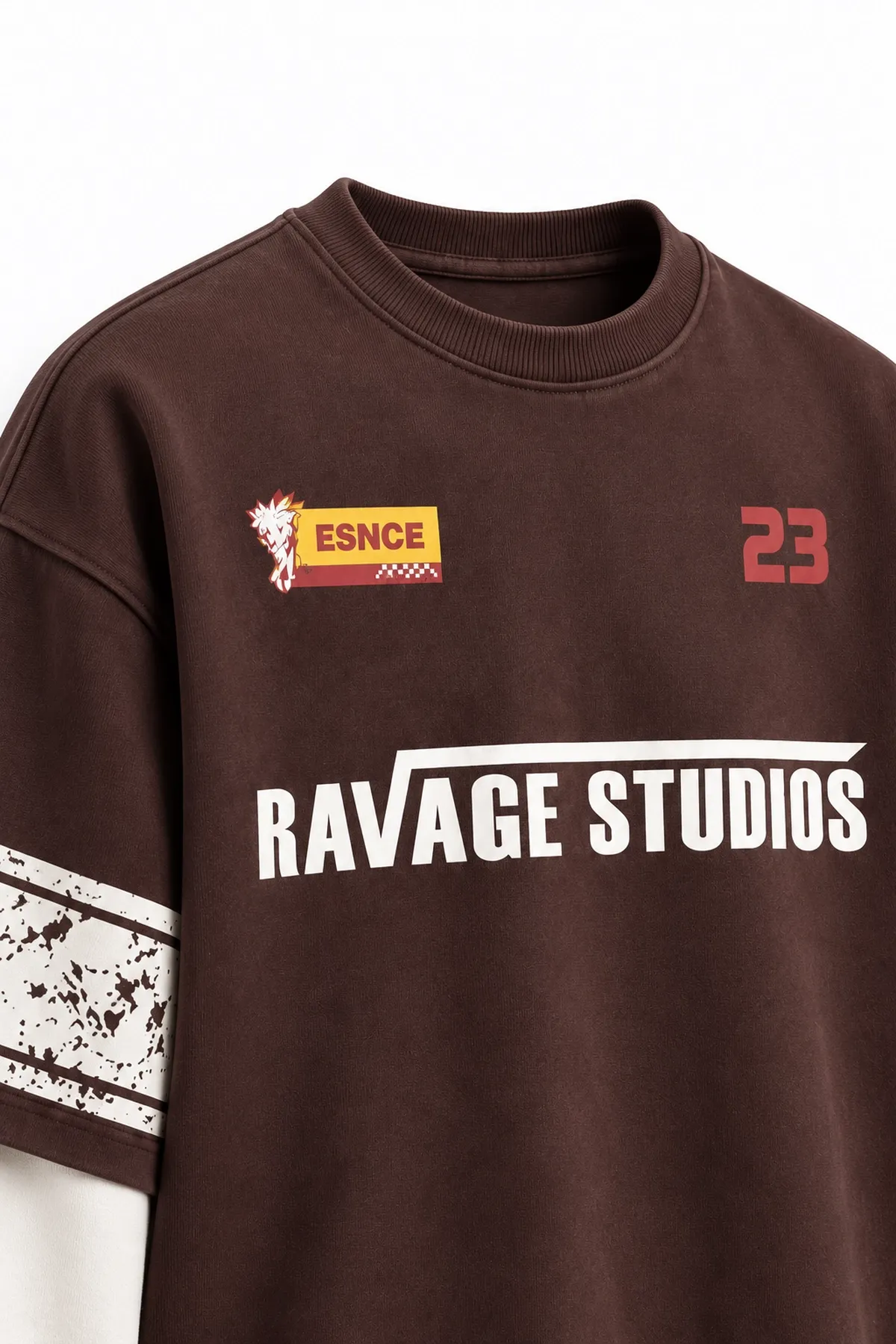 Twenty Three - Kahverengi - Oversize Fit - Erkek Sweatshirt
