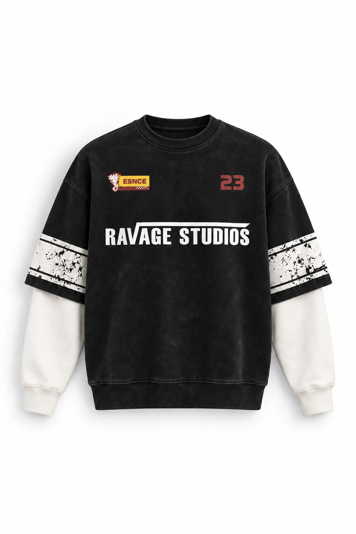 Twenty Three - Siyah - Oversize Fit - Erkek Sweatshirt