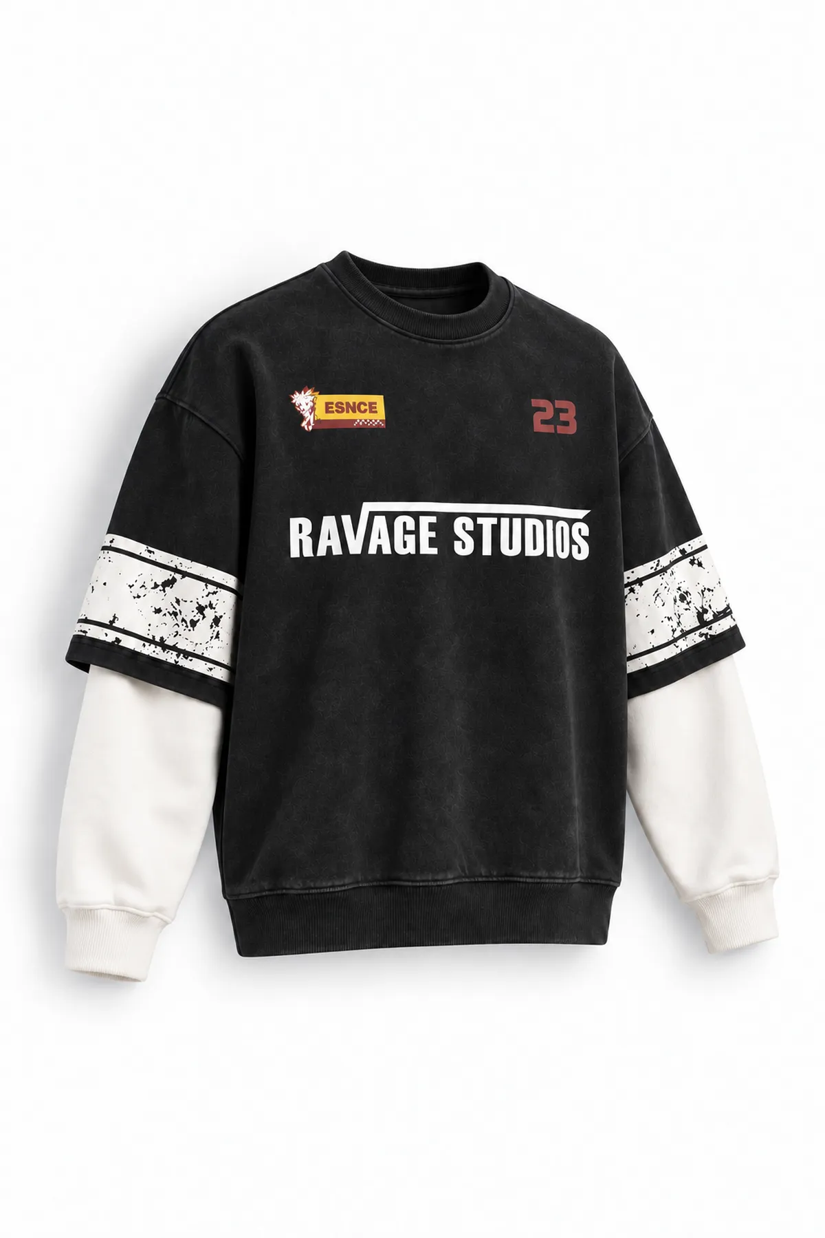 Twenty Three - Siyah - Oversize Fit - Erkek Sweatshirt