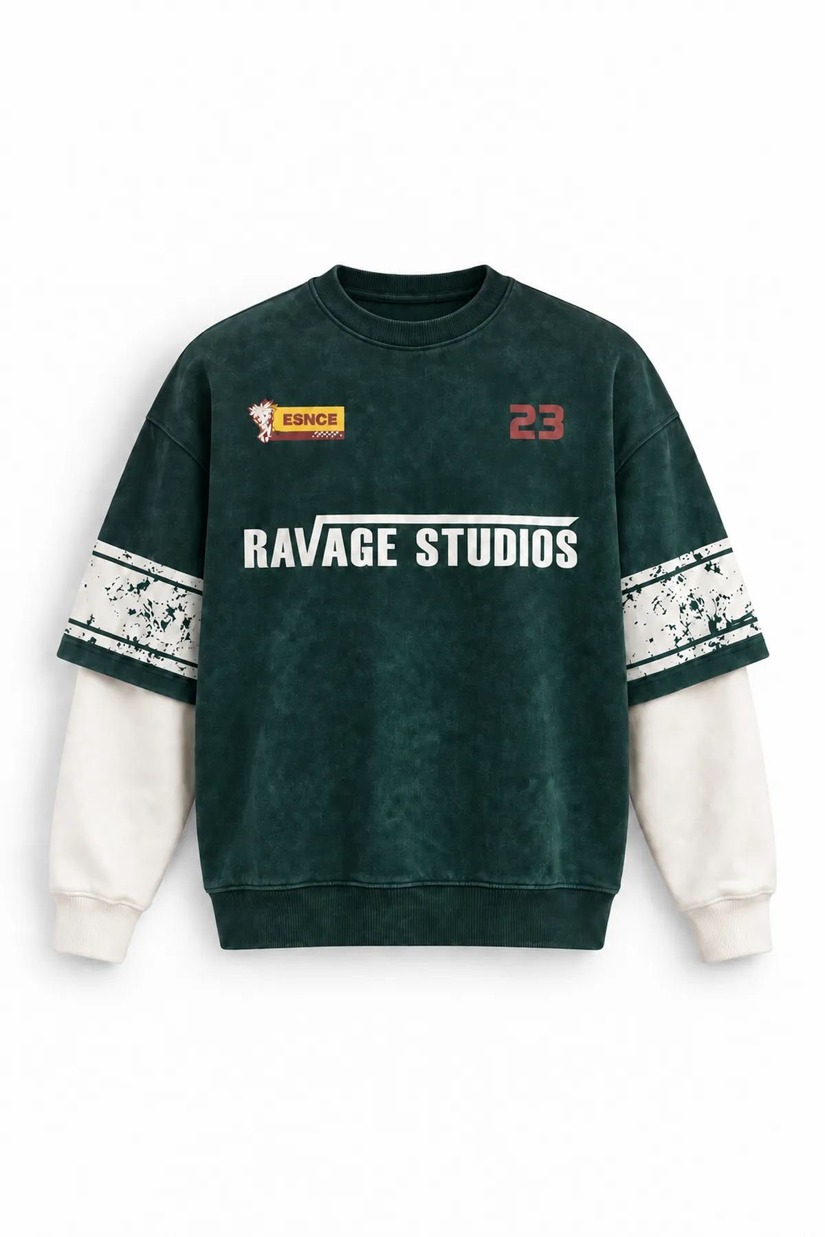 Twenty Three - Yeşil - Oversize Fit - Erkek Sweatshirt