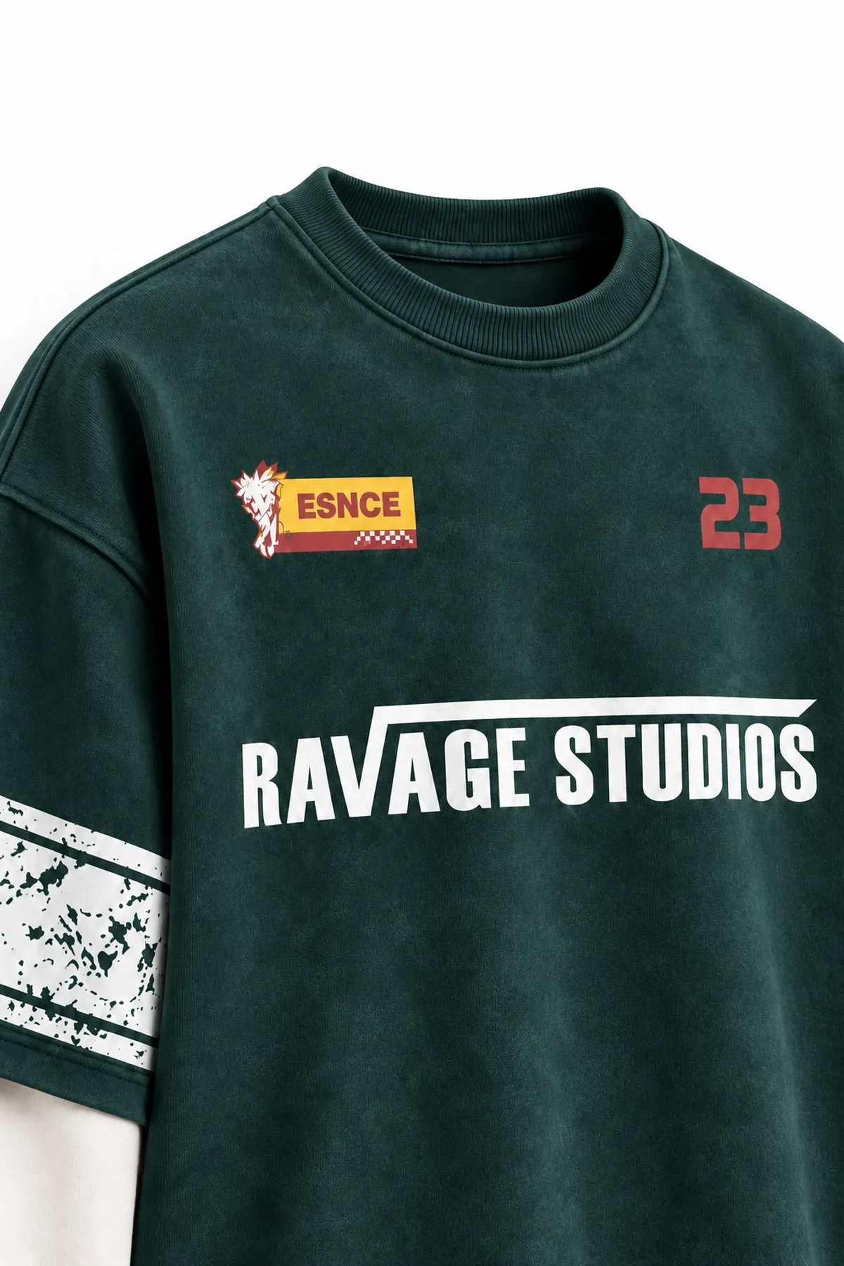 Twenty Three - Yeşil - Oversize Fit - Erkek Sweatshirt