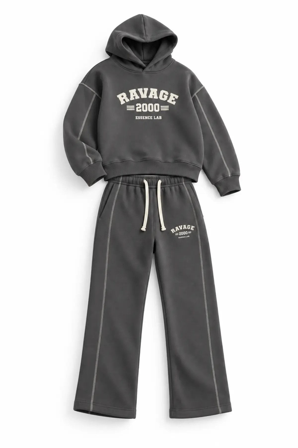 Two Thousand - Antrasit - Oversize Fit - Erkek Sweatshirt ve Erkek Eşofman Takımı