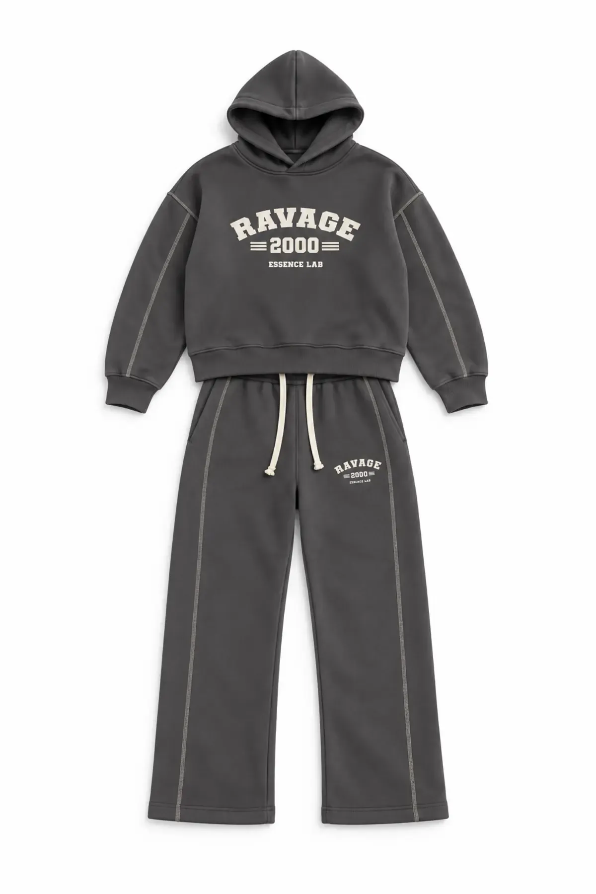 Two Thousand - Antrasit - Oversize Fit - Erkek Sweatshirt ve Erkek Eşofman Takımı