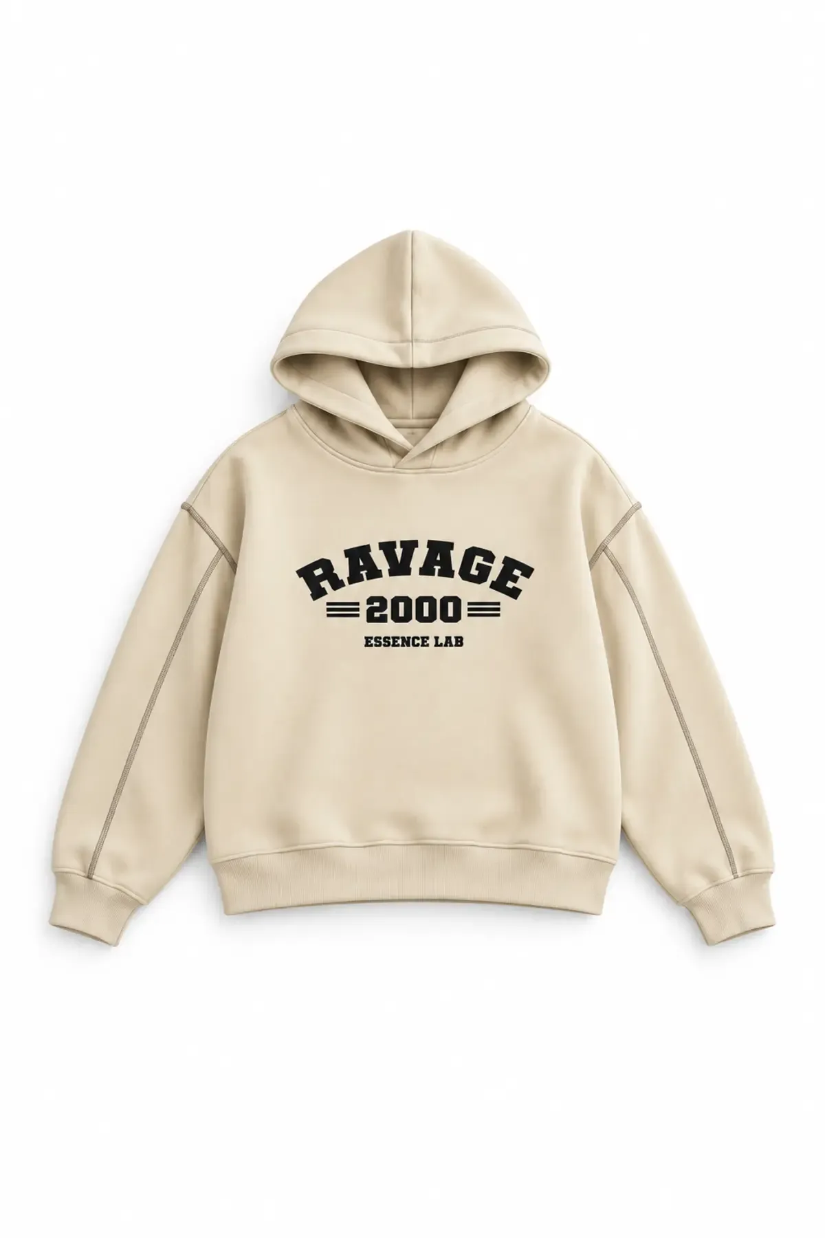 Two Thousand - Bej - Oversize Fit - Erkek Sweatshirt ve Erkek Eşofman Takımı