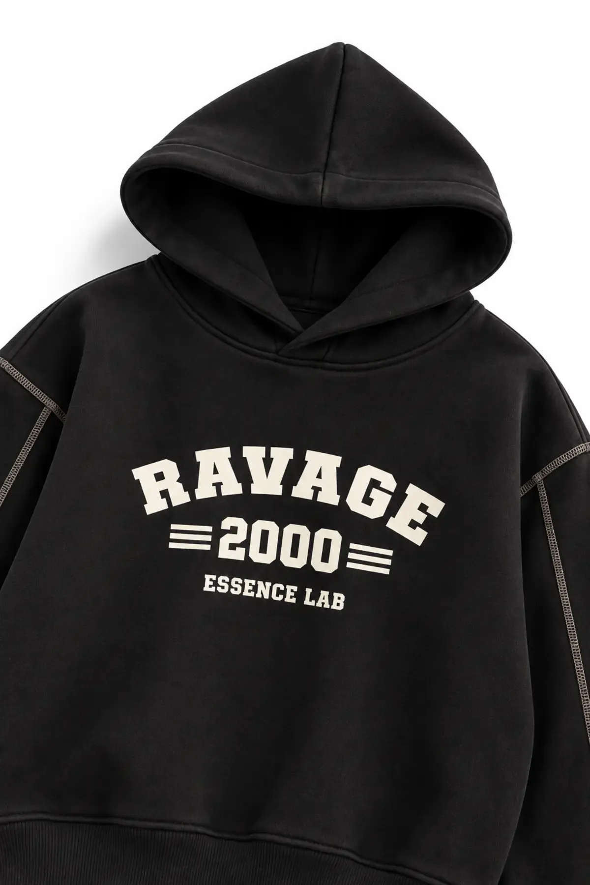 Two Thousand - Siyah - Oversize Fit - Erkek Sweatshirt ve Erkek Eşofman Takımı