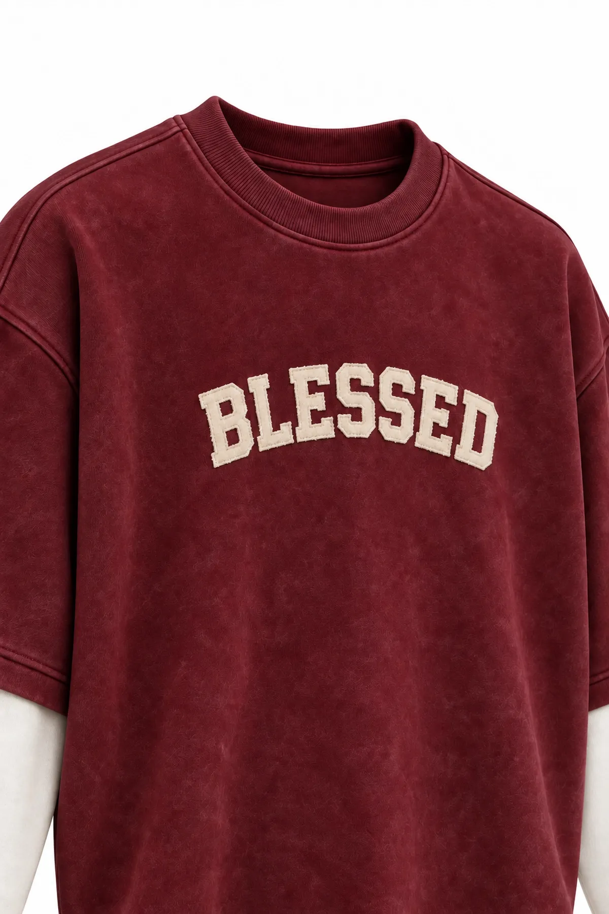 Blessed - Bordo - Oversize Fit - Erkek Sweatshirt
