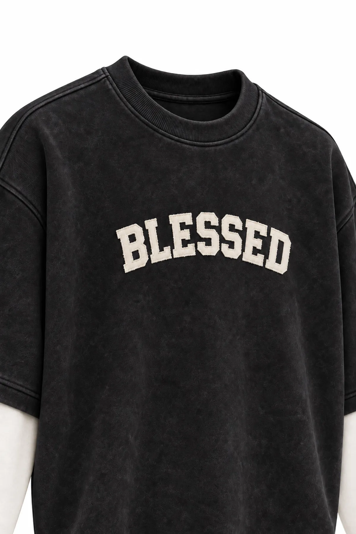 Blessed - Siyah - Oversize Fit - Erkek Sweatshirt