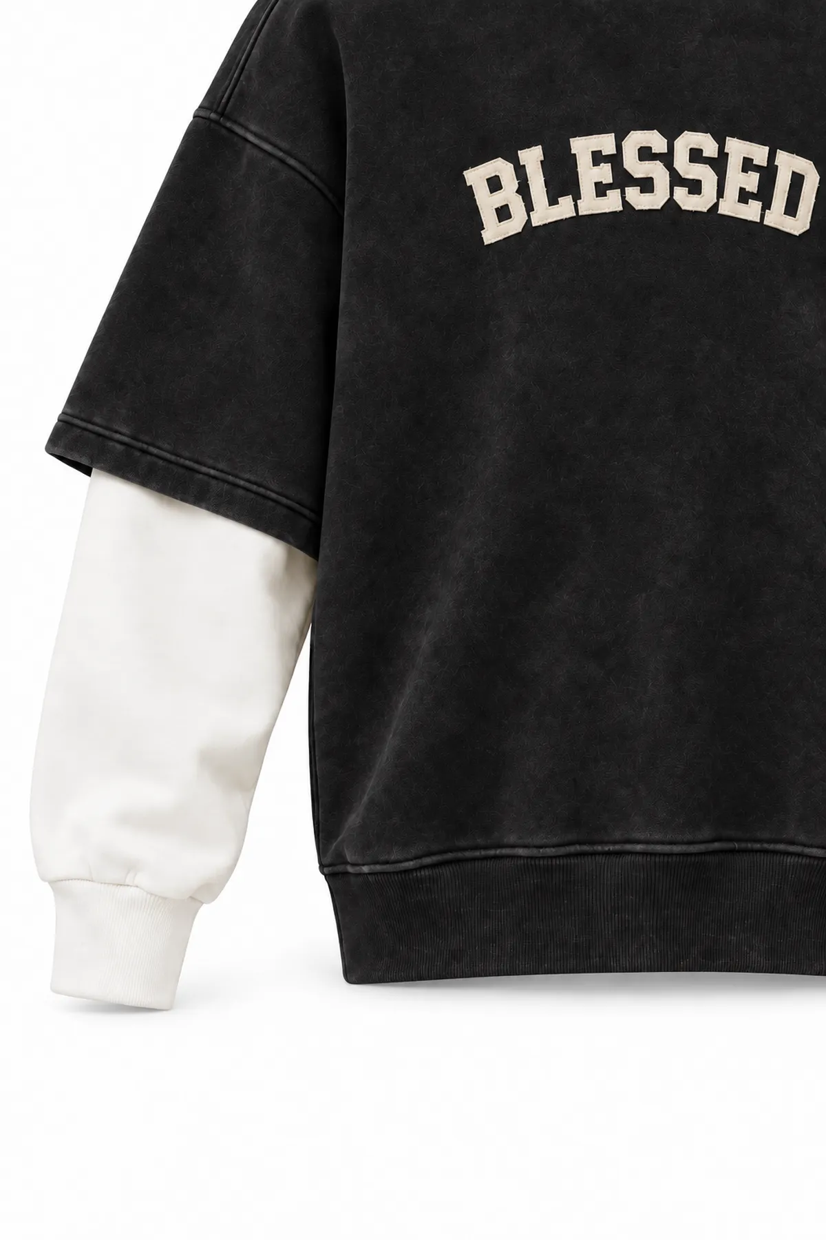 Blessed - Siyah - Oversize Fit - Erkek Sweatshirt