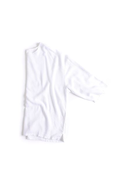 Santurino Beyaz Fakir Kol Oversize Keten T-Shirt