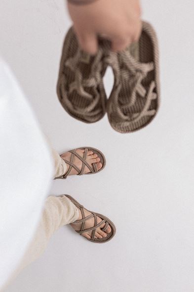 Bej Renk Halat Sandalet