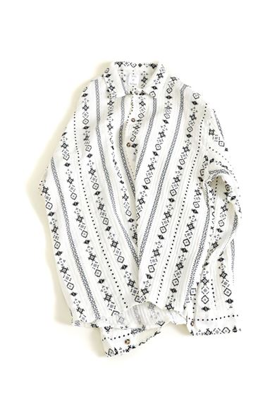 Winchester Siyah Etnik Desenli Uzun Kollu Gömlek