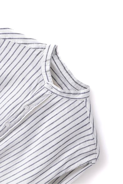 Johannesburg Hakim Yaka Siyah Çizgili Beyaz Gömlek