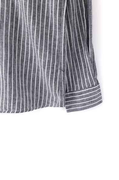 Johannesburg Hakim Yaka Beyaz Çizgili Siyah Gömlek