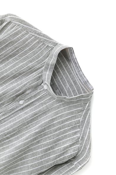 Johannesburg Hakim Yaka Beyaz Çizgili Haki Gömlek