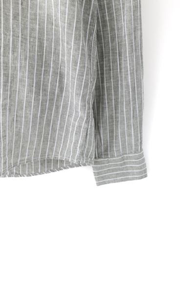 Johannesburg Hakim Yaka Beyaz Çizgili Haki Gömlek