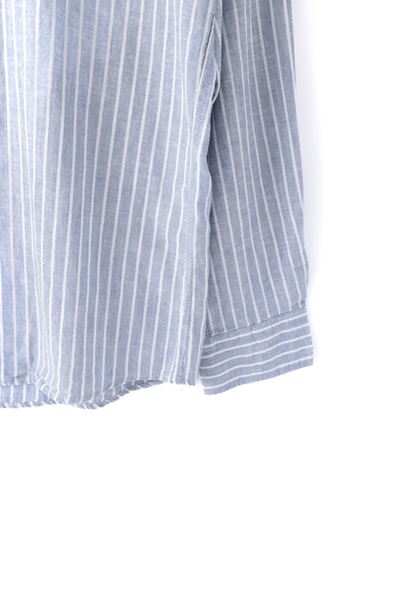 Johannesburg Hakim Yaka Beyaz Çizgili İndigo Gömlek