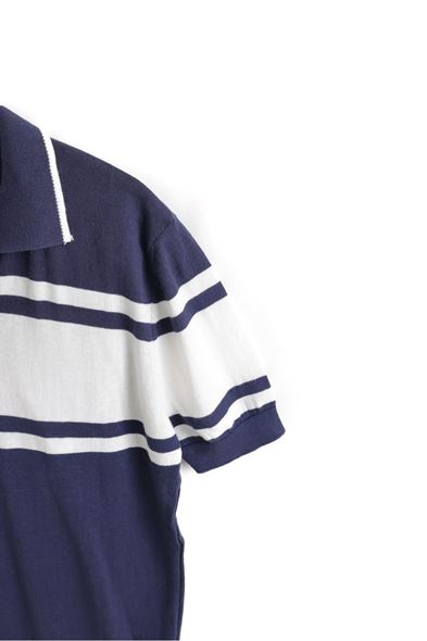 El Paso Beyaz Çizgili Lacivert Triko Tshirt