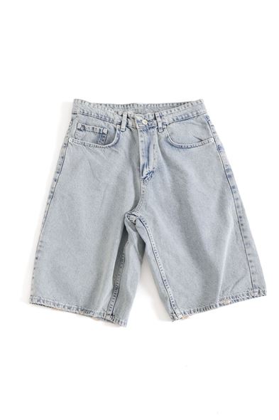 Glendale Mavi Kot Şort