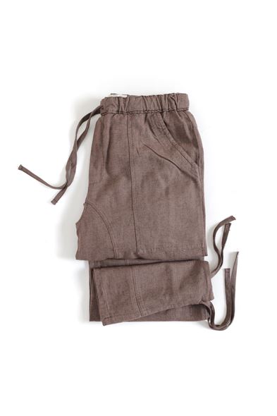 Rodos Kahve Keten Pantolon