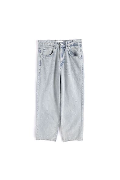 Phoenix Nakışlı Denim Pantolon
