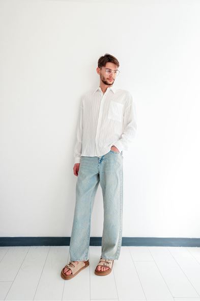 Phoenix Nakışlı Denim Pantolon