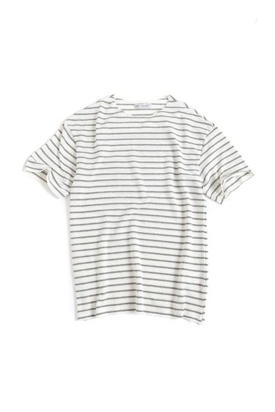 Jodhpur Haki Çizgili Beyaz Triko Erkek Tshirt
