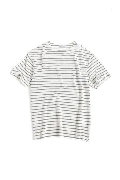 Jodhpur Haki Çizgili Beyaz Triko Erkek Tshirt