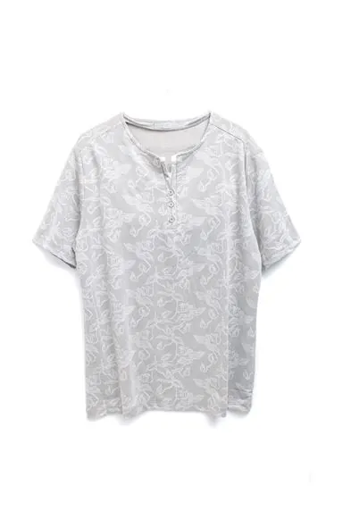 Chitre Desenli Gri Erkek Tshirt