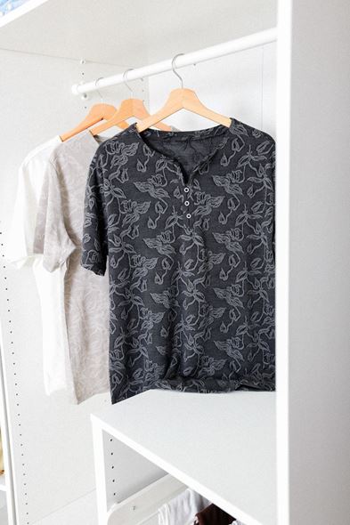 Chitre Desenli Gri Tshirt