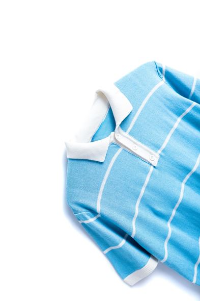 Rouen Bej Çizgili Mavi Polo Yaka Triko Tshirt