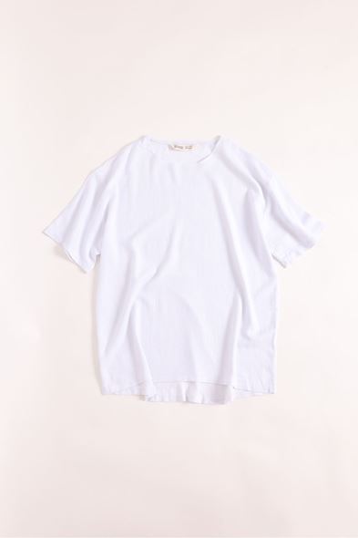 Rio Beyaz Oversize Keten Tshirt  