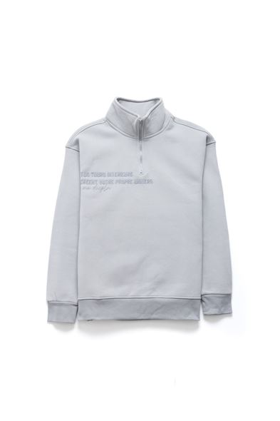 Yemva Gri Fermuarlı Sweatshirt