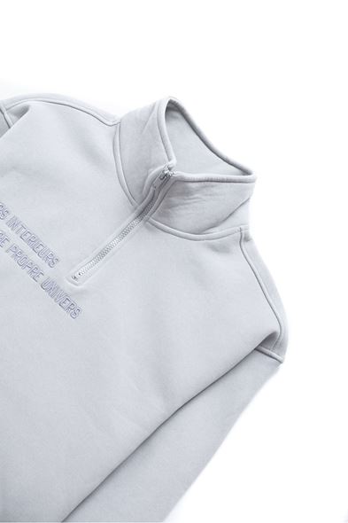 Yemva Gri Fermuarlı Sweatshirt