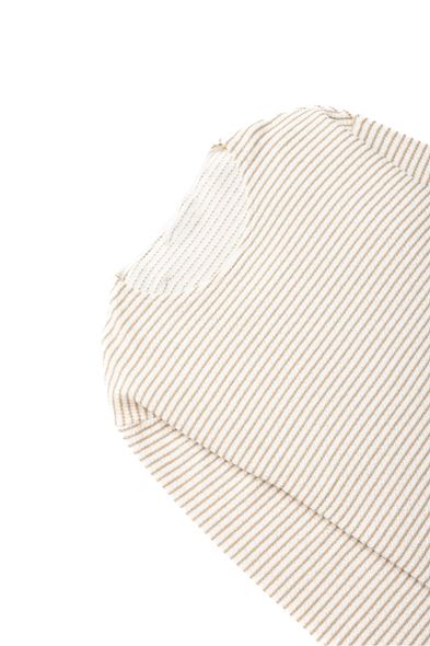 Vernier Bej Çizgili Uzun Kollu Tshirt