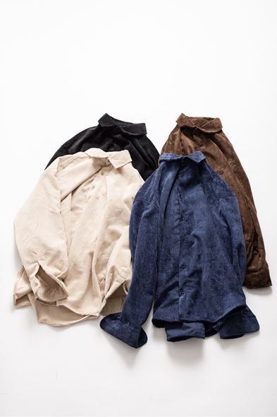 Bochnia Kalın Fitilli Haki Kadife Gömlek