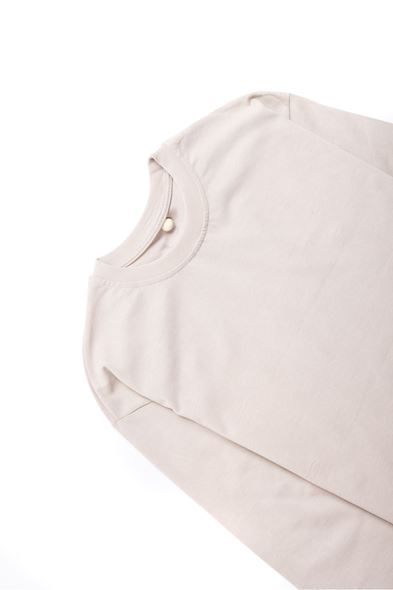 Bath Bej Uzun Kollu Tshirt