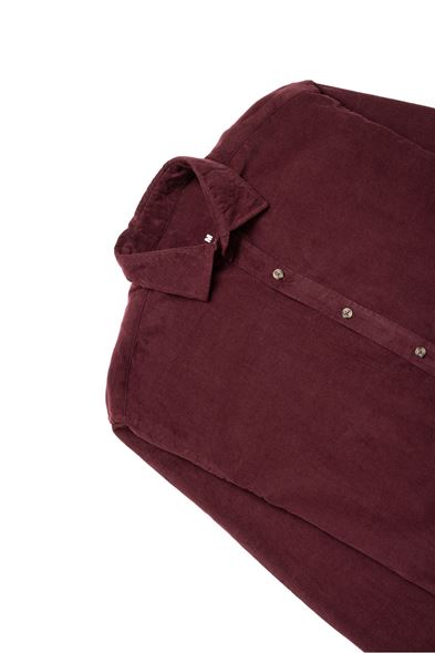 Laholm Fitilli Bordo Kadife Gömlek