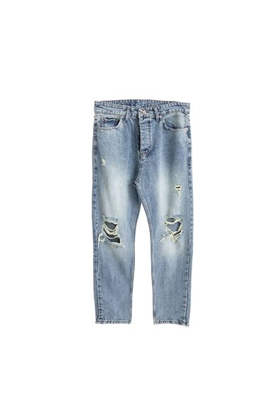 York Açık Mavi Yırtıklı Boyfriend Denim Pantolon