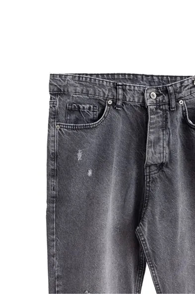 York Gri Yırtıklı Boyfriend Denim Erkek Pantolon