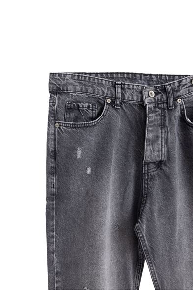 York Gri Yırtıklı Boyfriend Denim Pantolon