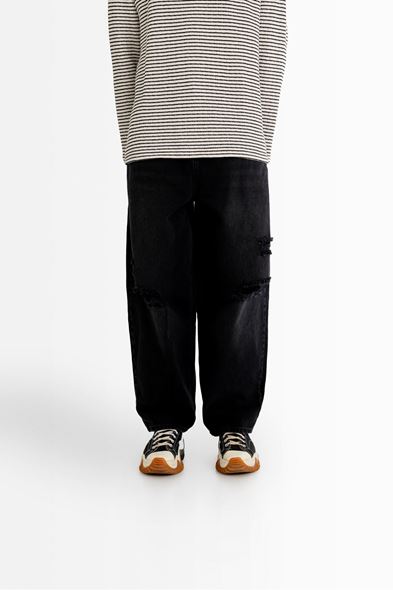 Albans Yırtıklı Füme Baggy Denim Pantolon