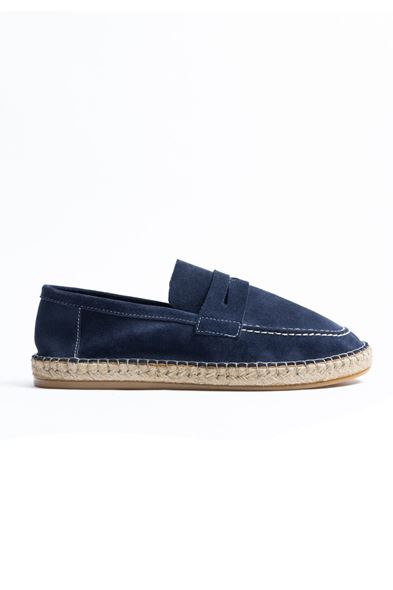 Minoa Lacivert Loafer Süet Hakiki Deri Espadril