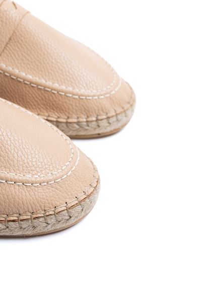 Asmar Bej Loafer Cilt Deri Espadril